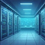 Infrastruktur rak server NOC modern untuk manajemen bandwidth dedicated korporat