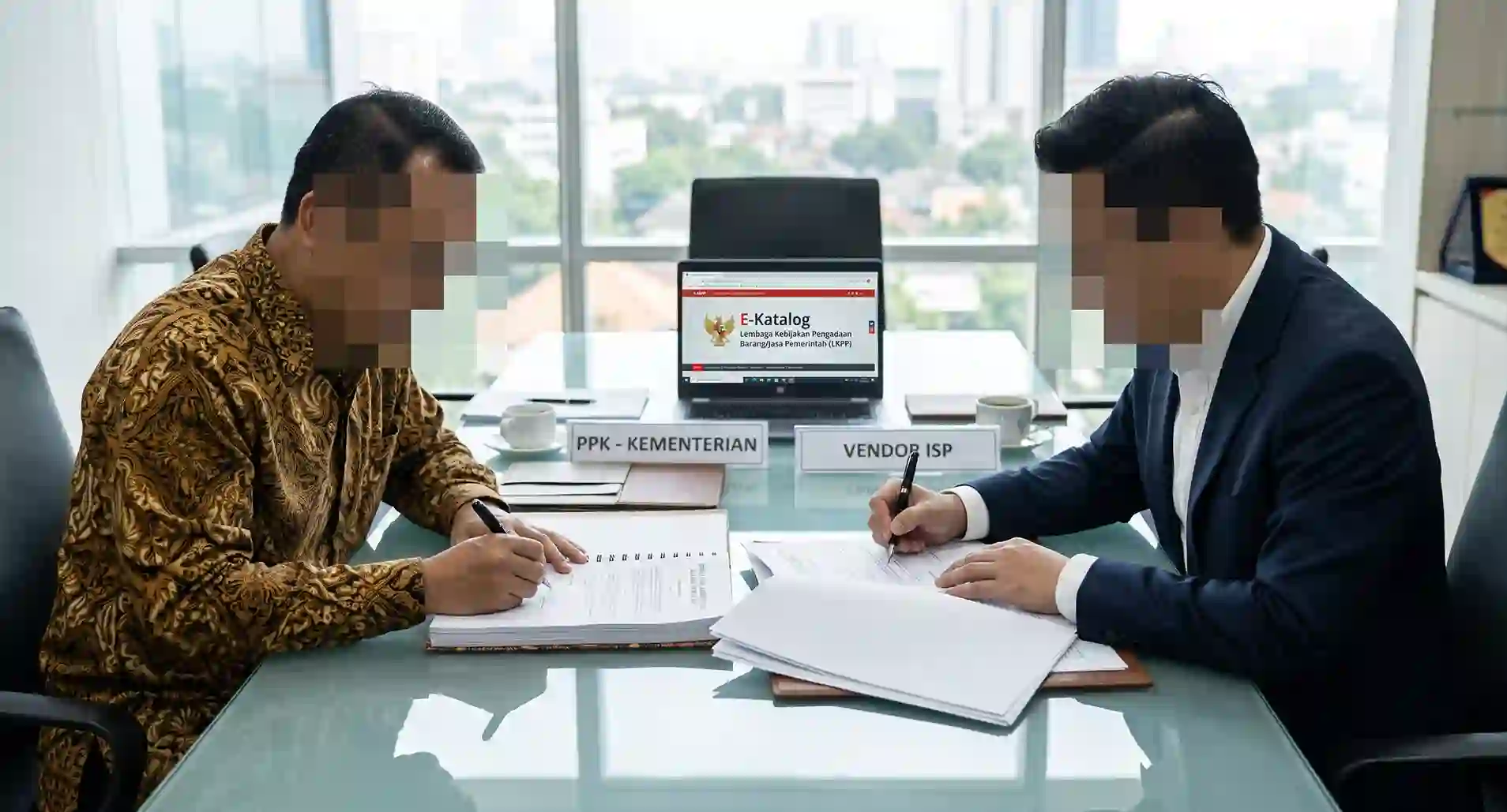Pejabat pembuat komitmen dan vendor ISP menandatangani kontrak SLA layanan internet e-katalog LKPP